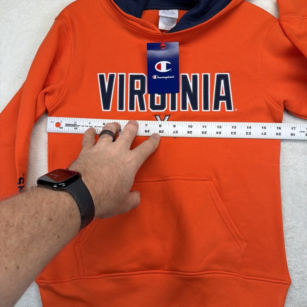 Virginia Cavaliers Hoodie Youth M 7-8 Champion Orange UVA Pullover NWT - Picture 8 of 11